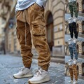 Herren Cargo Sweatpants Sporthose Jogginghose Corduroy Trainingshose Schlupfhose