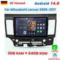2+64GB Android14 Autoradio Für Mitsubishi Lancer 2008-2017 GPS NAVI Carplay DAB+