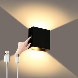 Wandlampe Cube LED Wand Leuchte Magnetische Touch Aufladbare USB Lampe Up Down