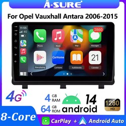 4+64GB Android 14 GPS NAVI Carplay BT SWC FM Autoradio für Opel Antara 2006-2015