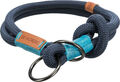 Trixie Be Nordic Zug-Stopp-Halsband 50 cm/ø 13 mm dunkelblau/hellblau Tau gewebt