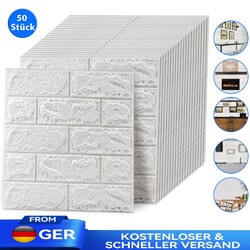 50x 3D Tapete Wandpaneele Selbstklebend Ziegel Wandaufkleber Schutzschichten DE