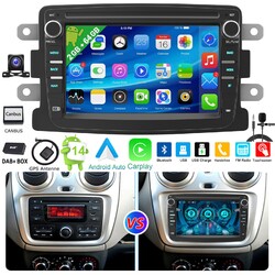 Android 14 DAB+ 2+64G Carplay GPS Kam Autoradio Für Renault Dacia Duster Dokker