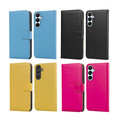 Klapphülle aus Leder für Samsung Galaxy A15 A16 A25 A35 A55 Handyhülle Gelb Blau