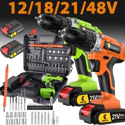 CONENTOOL 3IN1 Akkuschrauber Akku-Schlagbohrschrauber Set Mit 2.0Ah*2Akkus NEU