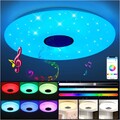 60W RGB LED Deckenleuchte Deckenlampe Dimmbar mit Bluetooth Lautsprecher App DE