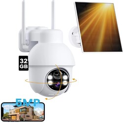 FUNK WLAN WIFI NETZWERK Solar CAMERA Outdoor AUßEN ÜBERWACHUNGSKAMERA 5MP