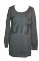 LONGSWEATSHIRT SWEATSHIRT MOTIV  GRAU GRAUMELANGE LANG JOHN BANER 36 38 NEU