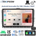 4+64GB CarPlay Android 15 Autoradio GPS Navi WiFi Für VW PASSAT B6 B7 CC MAGOTAN