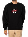 HUGO Herren Sweatshirt mit Grafik von Dlogonty, Schwarz