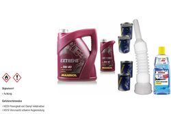 5L MANNOL Extreme 5W-40 API SN/CF Motoröl inkl. Additiv Auslaufschlauch