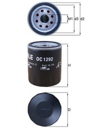 MAHLE Ölfilter OC 1292 Anschraubfilter für FORD FOCUS EDGE CE GALAXY MAX DM2 CK