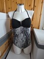 Damen Badeanzug Größe 42 Schwarz-Weiß mit Motiv NEU ( 105 )