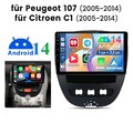 DAB+ Für Peugeot 107 Toyota Aygo Citroen C1 1+32G Autoradio Android 14 GPS Navi