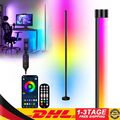 LED STEHLEUCHTE BUNT ECKLEUCHTE STEHLAMPE DIMMBAR LICHTSÄULE LED RGB 120CM DHL
