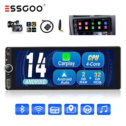 Android 14 2+32G Autoradio 1 DIN Apple Carplay 6.9" Touch Screen BT GPS NAV Kam