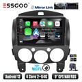 9" Android 13 Auto Carplay Autoradio GPS SAT NAV WiFi Cam 64G Für Mazda 2 07-13