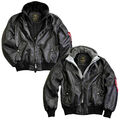 Alpha Industries Jacke MA-1 D-Tec FL Schwarz 123106 Lederimitat M L XL XXL XXXL