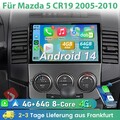 4G+64G Android 14 DAB+ Carplay Autoradio Für Mazda 5 CR19 2005-2010 GPS Navi RDS