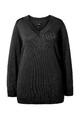 Ulla Popken Damen große Größen Pullover V Ausschnitt Langarm