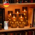 5er LED Kerzen Flackernd Set Echtwachs Mit Fernbedienung Echtwachskerzen Licht