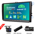 CAM+DVR+DAB+9"Android 13 8Kern 6+64 Autoradio Navi CarPlay DSP Für VW Skoda Seat