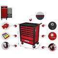 KS Tools RACINGline SCHWARZ/ROT Werkstattwagen mit 7 Schubladen - 826.0007