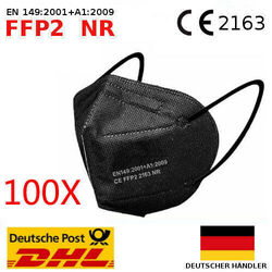 100x FFP2 Schutz Maske Mundschutz Atemschutzmaske Zertifiziert Atemschutz CE2163