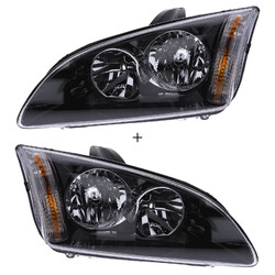 SCHEINWERFER SET LINKS RECHTS FÜR FORD FOCUS 2 II MK2 07.04-01.08 H1 H7 SCHWARZ