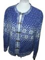 #2 Damen CROFT & BARROW NORWEGER ISLANDER STRICK JACKE  LILA Gr L , 59CM