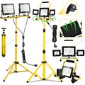 50-200W LED Fluter Arbeitslicht Flutlicht Gelb Stativ Baustrahler Scheinwerfer