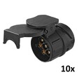 10x KFZ Kurz Mini Adapter von 13-polig (Fahrzeug) auf 7-polig (Anhänger) PKW 