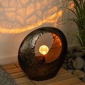 LED Solar Garten Deko Lampe messing Feuer Effekt Skulptur Hof Außen Steh Lampe