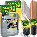 MANN INSPEKTIONSPAKET+5L LIQUI MOLY 5W40 ÖL passend für RENAULT CLIO 3 DACIA 1.2