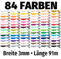 91m x 3mm Satinband Schleife Band Dekoband Geschenkband Deko 84 Farben zur Wahl