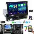 DAB+ KAM Android 14 4+64G 1 DIN 7 Zoll Flip Out Autoradio Carplay GPS WIFI FM BT