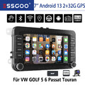 DAB+ Für VW GOLF 5 6 T5 Passat Tiguan Touran Android13 Autoradio GPS NAV KAM 32G