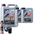 Motoröl 10W40 LIQUI MOLY Mos2 Leichtlauf 7L+BOSCH Ölfilter +Ölschlammspülung
