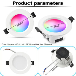 WIFI Bluetooth LED Einbauleuchte Strahler RGB+WW+CW Spot Dimmbar Fernbedienung