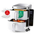 GOURMETmaxx Heißluftfritteuse Doppelkorb Doppelkammer Vertikal Airfryer 2x 5L