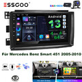 4+64G Android 13 Autoradio GPS Nav DAB+ CarPlay Für Smart Fortwo 451 2005-2010