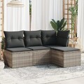 Gartenmöbel Sofa Garnitur Lounge Sitzgruppe 5-tlg. Beige Poly Rattan