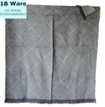 Kuscheldecke 150x200 Baumwolle Dralon Biederlack  Wohndecke Fransen Karo grau 1b