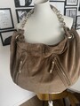 💖 Bally Hobo-Tasche aus braunem Wildleder mit Kette 💖