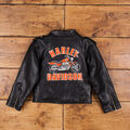 Vintage Harley Davidson Bikerjacke S Kunstleder Fahrer schwarz Damen-Reißverschluss