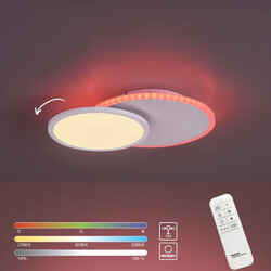 LED Deckenleuchte Weiß 39cm 21W 2000lm RBG CCT Backlight dimmbar Fernbedienung