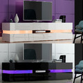 Moderner 177cm TV Schrank Ständer - Korpus matt & Hochglanz Türen RGB LED Leuchten