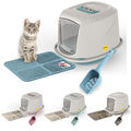 Kapuzenkatzentoilette Kätzchen Katzentablett + Löffel + Matte abgedeckt WC Loo Medium oder Jumbo