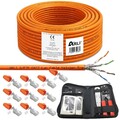 100m Cat7 Netzwerkkabel + 10x Rj45 Stecker Verlegekabel Werkzeug Set Kabel ARLI