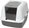 Catit Jumbo Katzentoilette Mit Abdeckung, Weiss/Grau